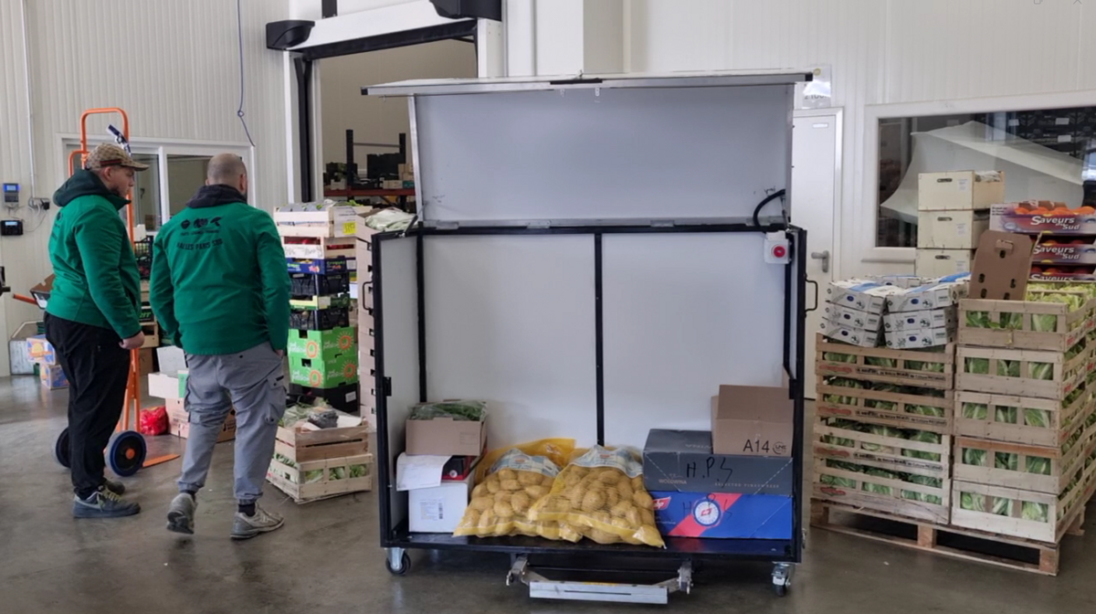 Delipod chargé en entrepôt, prêt pour un premier test.